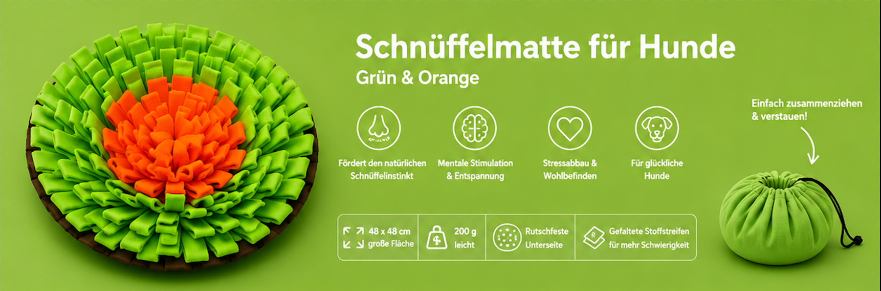 Schnüffelmatte für Hunde – Intelligenzspielzeug &amp; Nasentraining in einem
