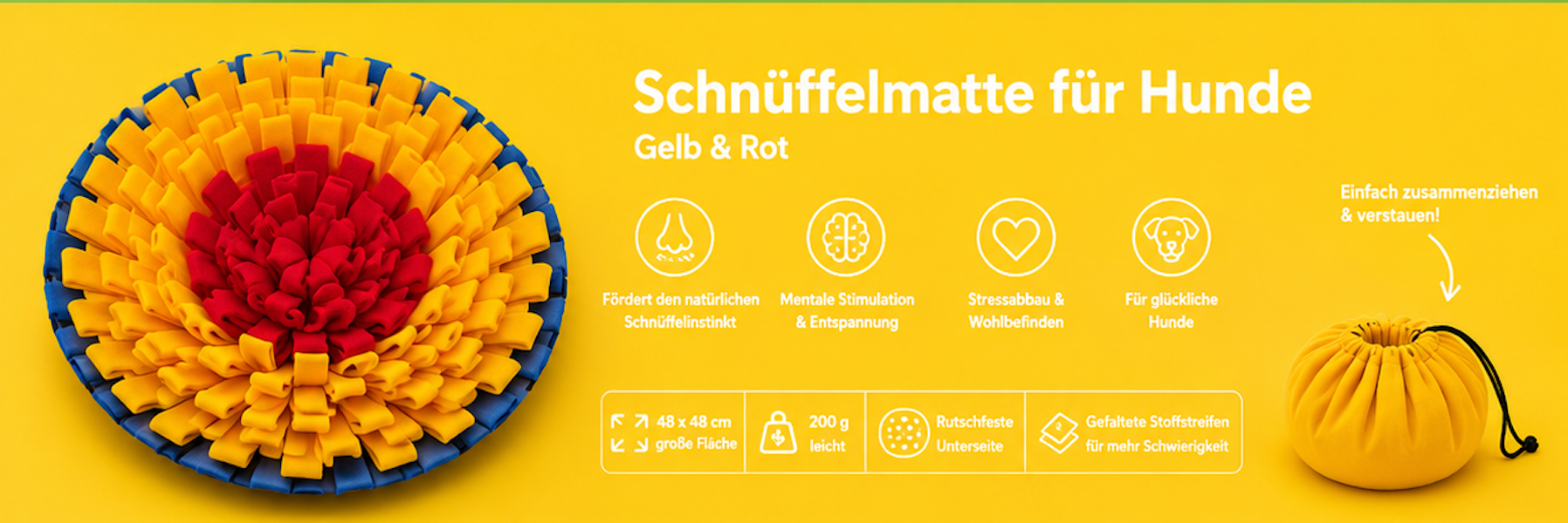 Schnüffelmatte für Hunde – Intelligenzspielzeug &amp; Nasentraining in einem
