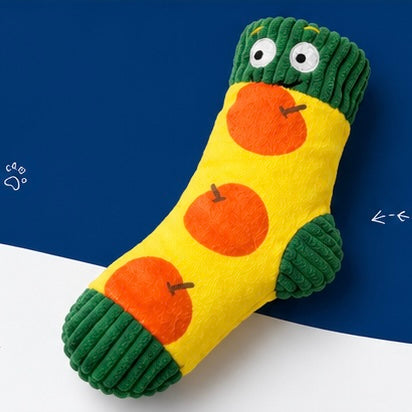 Quietschende Hundespielzeug-Socke zum Verstecken von Leckerlis
