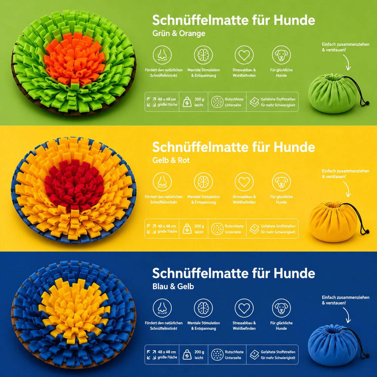 Schnüffelmatte für Hunde – Intelligenzspielzeug &amp; Nasentraining in einem